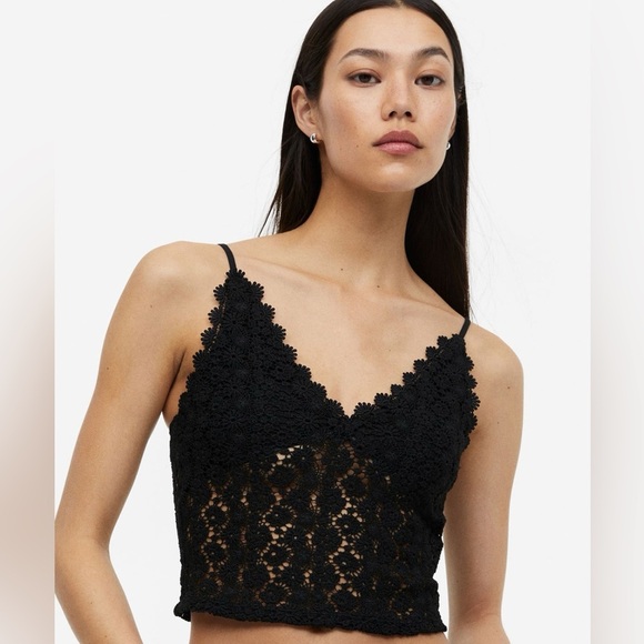 H&M Tops - H&M Black Lace Spaghetti Strap Top